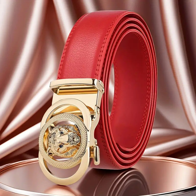 Golden lion head belt