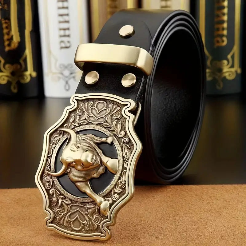 Copper alloy bull head buckle belt