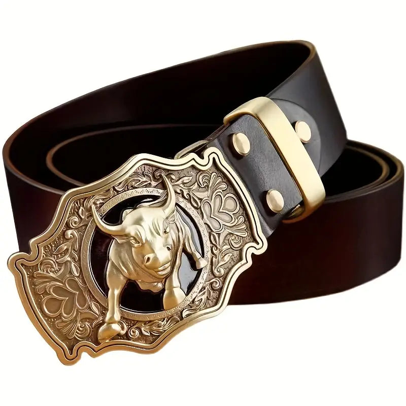 Copper alloy bull head buckle belt