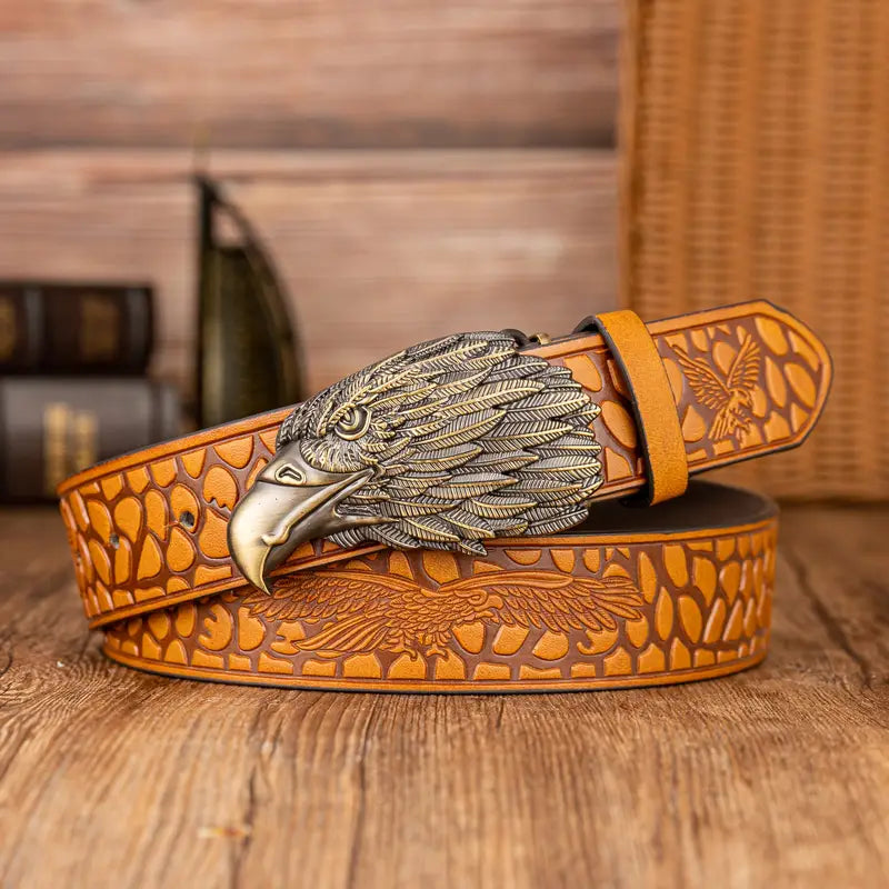 Unique Eagle Feather Button belt
