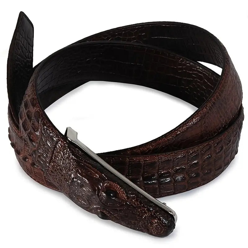 Cowhide crocodile pattern belt