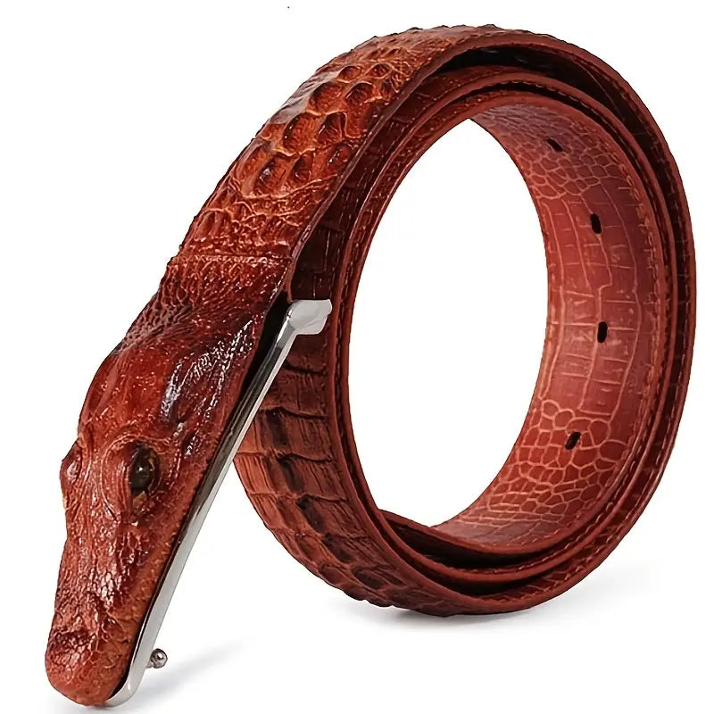 Cowhide crocodile pattern belt