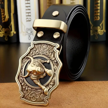 Copper alloy bull head buckle belt