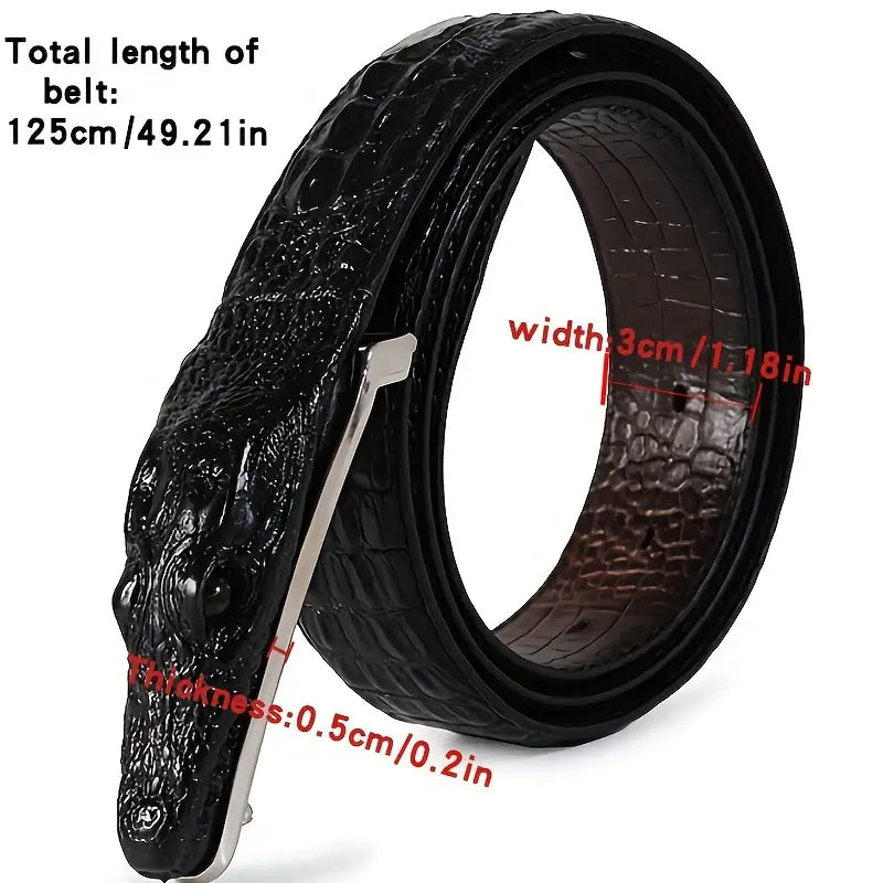 Cowhide crocodile pattern belt