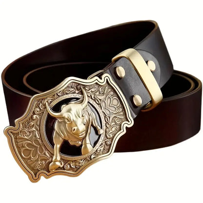 Copper alloy bull head buckle belt
