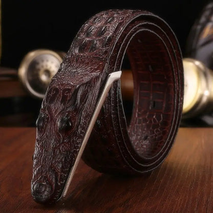 Cowhide crocodile pattern belt