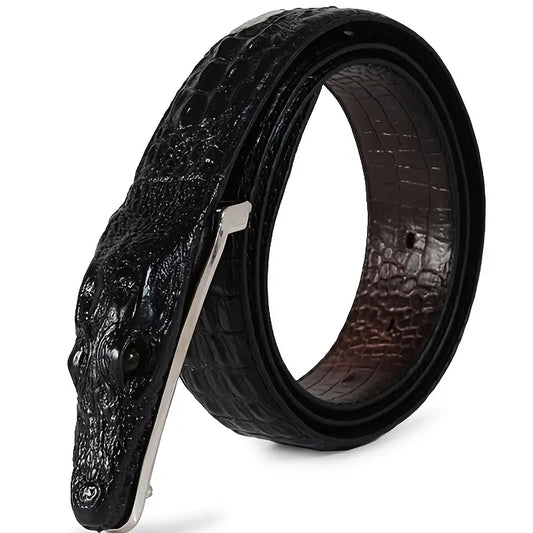 Cowhide crocodile pattern belt